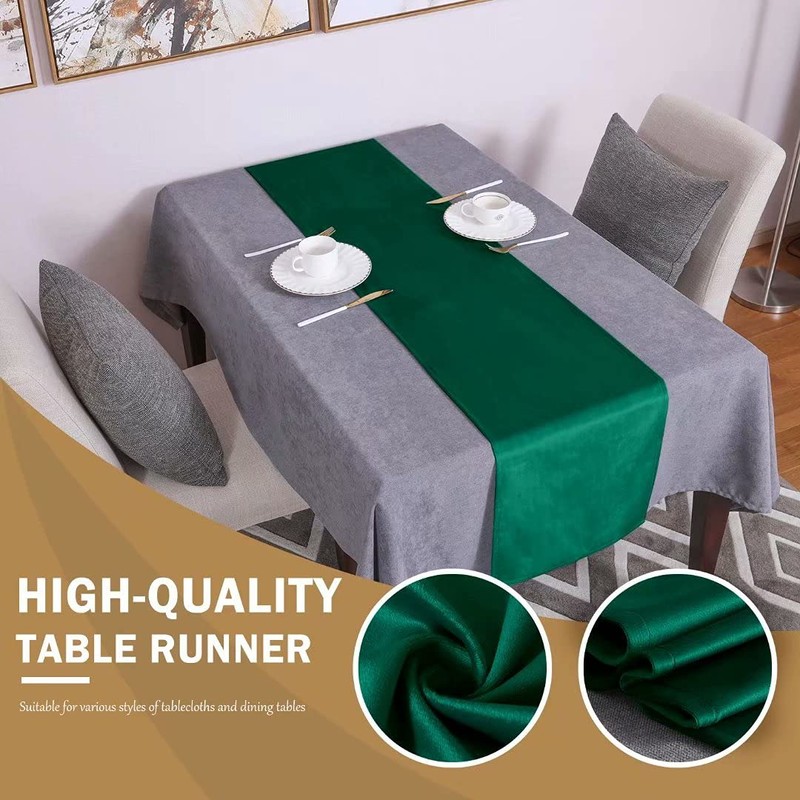WAITER TREE Table Runner Washable Velvet Luxury Green Table Runner