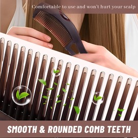 Yamobi Pack of 2 Dandruff Combs, Lice Comb, Hollow Tooth Head, Energy Massage, Hair Comb with Handle, Hair Comb for Dandruff, Reducing Scalp Itching for Women and Men