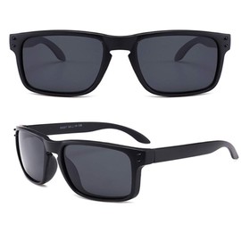 F9 - anteojos de sol polarizadas para hombres y mujeres (paquete de 2), Paquete de 2 - Negro y Azul, L