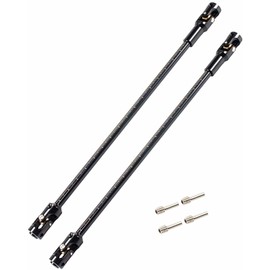 2PCS Stainless Steel Cut to Length Driveshaft 68-229mm U-Joint Drive Shaft Upgrade Parts for 1/10 LCG DIY RC Crawler SCX10 I SCX10 II SCX10 III TRX4 Capra(Black)