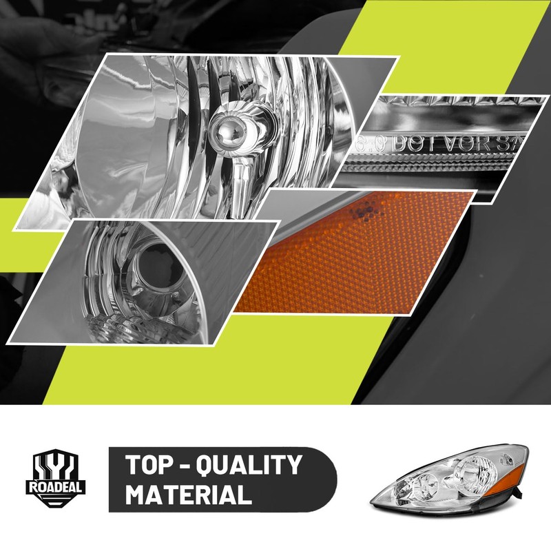 ROADEAL Headlights W/Bulbs for 2006-2010 Toyota Sienna Minivan (All Trims: