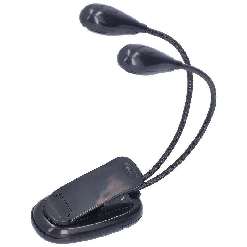 LED Book Light Eye Protecting 360° Rotatable White Light Double