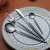 Kyraton Cutlery Set 24 Pieces with Moon Surface Black Handle