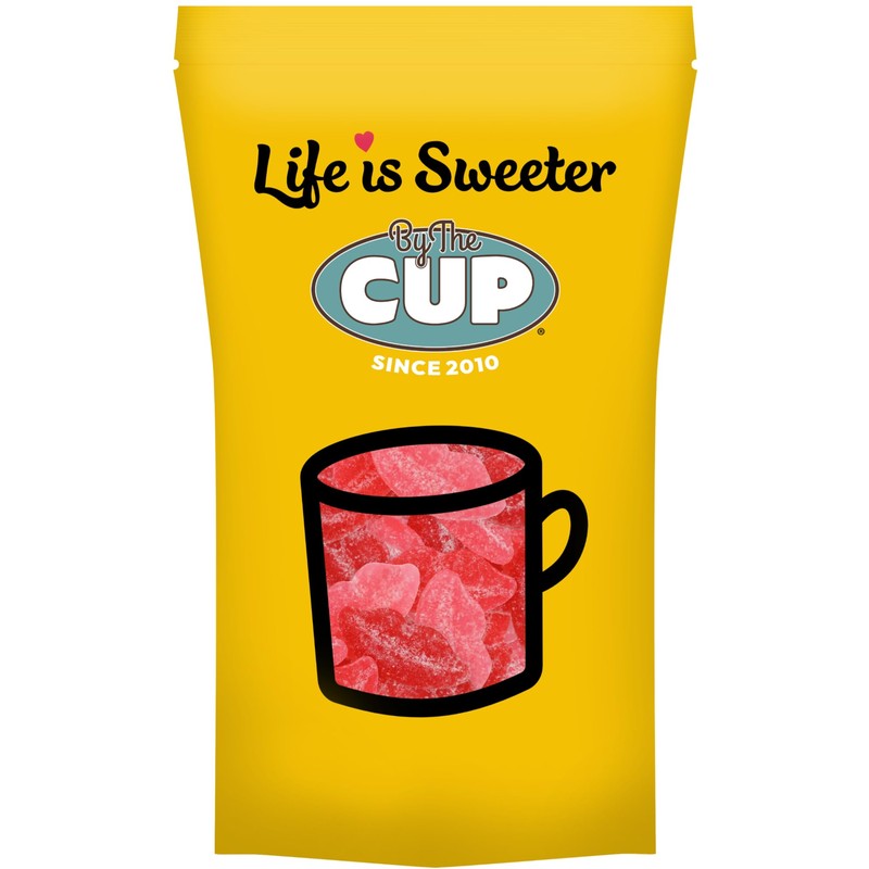By The Cup Sour Pucker-up Gummy Lips, 1 lb Bulk