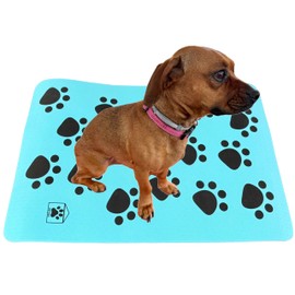 Dog Grooming Table Mat Pad Non Slip Anti-Fatigue Groomer Mat Paw Protection & Easy-Clean (Cyan, 15x22 inch)