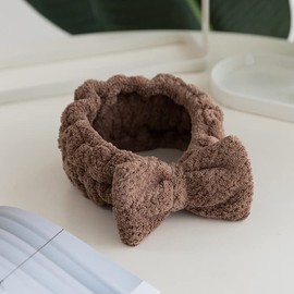 CAVLA 4 Packs Hair Headband Headband to Wash Face for Women Makeup Spa Headband, Hairband Bowknot Head Wrap Coral Fleece Headbands, Washing Face Skincase for Women and Girls