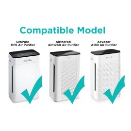 Membrane Solutions 4 Pack Original Replacement Filter for SimPure HP8 Medical True H13 HEPA