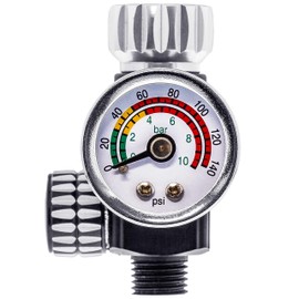 Master Pro High Flow Spray Gun Air Pressure Regulator with Gauge, 0 to 140 PSI - Air Flow Control Adjusting Valve for Air Tools