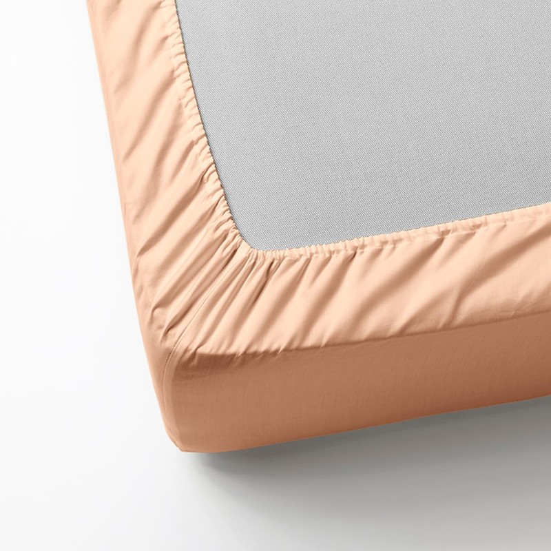 SSW HOMES Single Fitted Sheet Peach - Deep Pocket 12