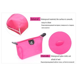 Diversity Land Travel Small Cosmetic Bag Cosmetic Case Makeup Bag Toiletry Organizer (Black)