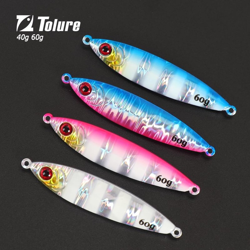 Tolure Tungsten Jig Jig Lure 60g 3D Eyes Fast Sinking