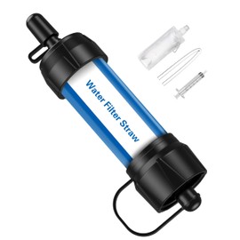 GOLDJU Outdoor Water Filter, Levels 0.1 Micron Portable Water Filter Camping, 5000L Water Purifier Survival Equipment for Hiking Camping Travel and Emergency, Blue