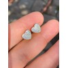 Harlembling 14k Gold Plated 925 Silver Heart Shaped Earrings Studs