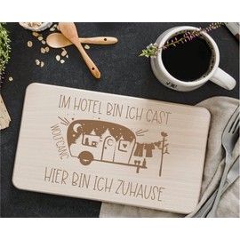 Personalisiertes Frühstücksbrettchen Camper | Vesperbrett für Camping mit Namen | Individuelles Brettchen mit Motiv