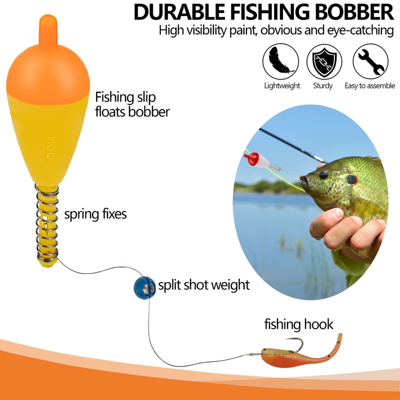 QualyQualy Fishing Float Bobbers 20PCS Hard ABS Floats Spring Bobbers