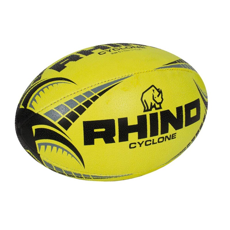 Rhino Cyclone XV Training Rugby Ball, Fluo Orange, Size 4