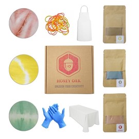 Honey Oak Natural Tie Dye Kit | 3 Color Extract Set - Olive Green, Sunflower Yellow, Turkey Red | Plant-Based Fabric Dyes for Shibori & DIY Fabric Art | Easy to Use Craft Kit