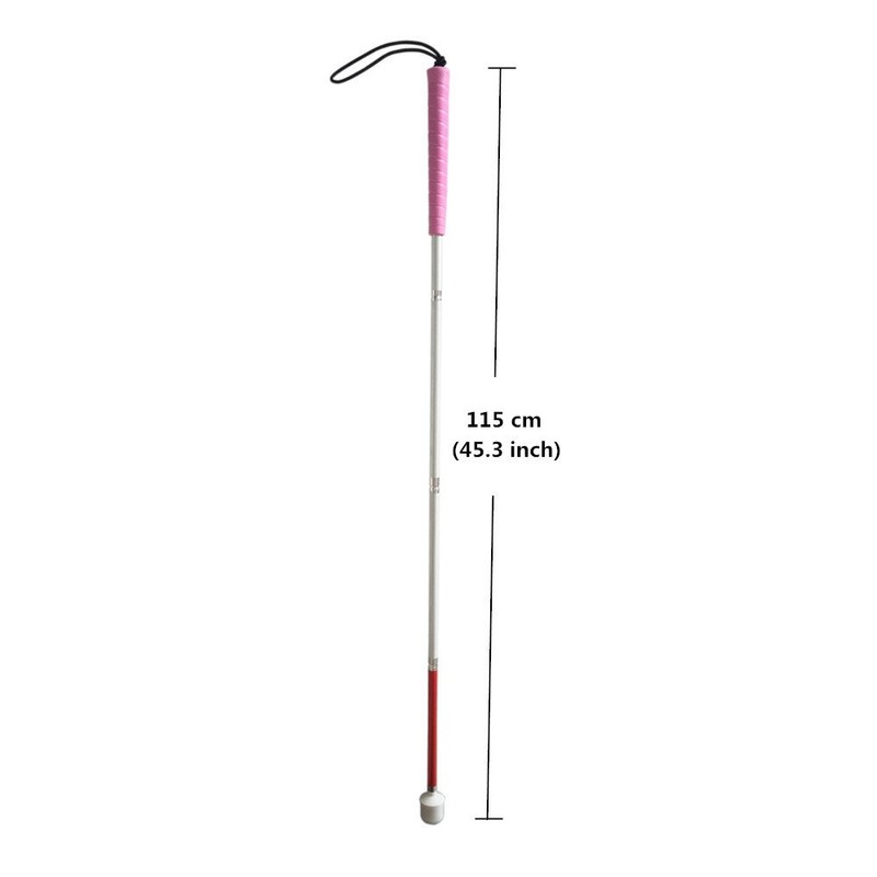 Aluminum Mobility Folding White Cane for Vision Impaired and Blind
