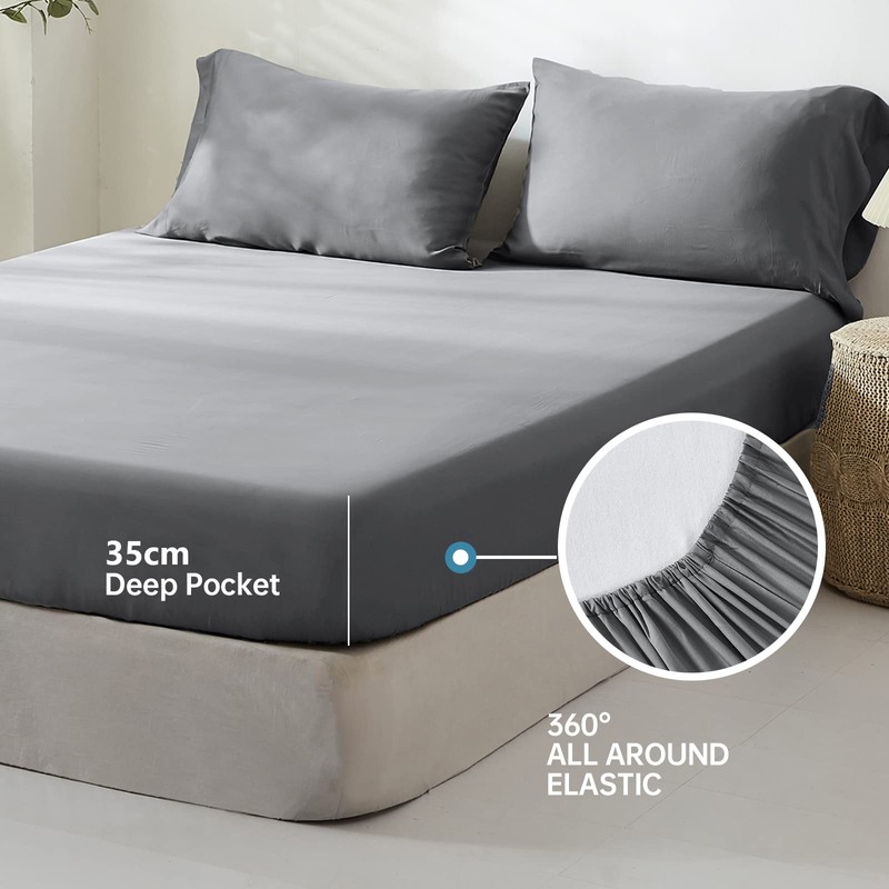 Simple&Opulence 100% Bamboo Viscose Fitted Sheet, Cooling and Luxurious Silky