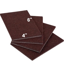 Large Felt Furniture Pads 6" x 4" Set of 4 Cut Furniture Felt Pads Sheets Brown Self Adhesive Anti Scratch Heavy Duty 5mm Thick Floor Protector for Hardwood Floorfor Hardwood Floor
