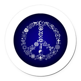 CafePress Coexist/Peace 5.5" Round Car Magnet Magnetic Bumper Display