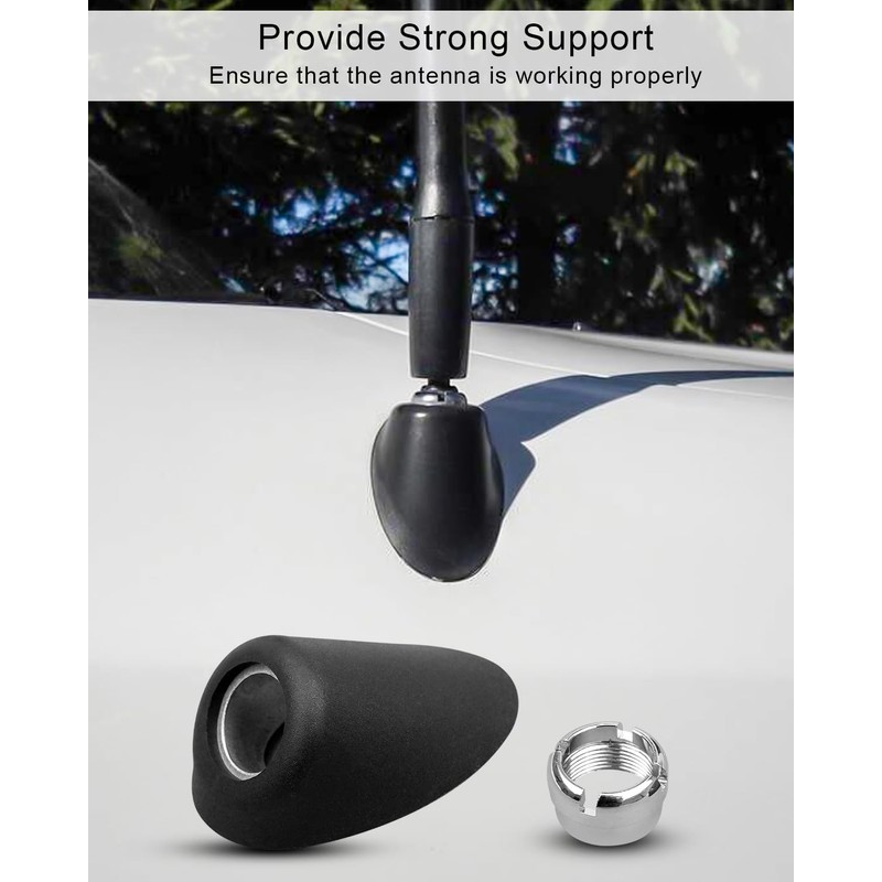 HUQUZN Antenna Ornament Bezel with Nut Manual Type Fit for