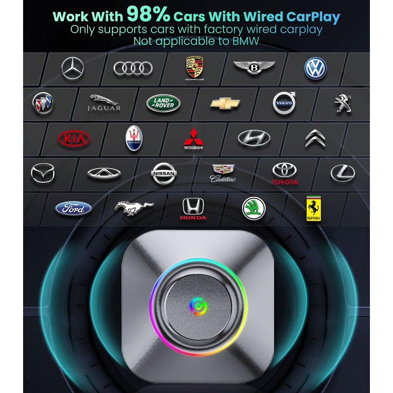 CarPlay Magic Ai Box 2.0, Wireless CarPlay Adapter Streaming Supports