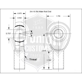 Grunion Fabrication 3/4-16 Heim Joint Panhard Bar Kit CHROMOLY Rod End Jam Nuts 2 Left & Right Hand