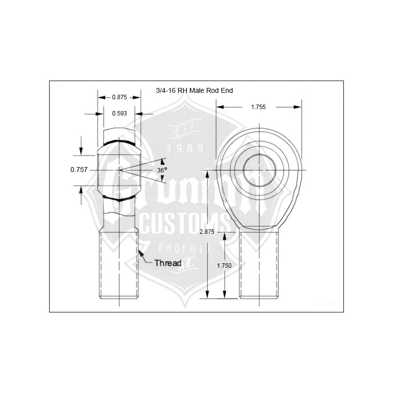 Grunion Fabrication 3/4-16 Heim Joint Panhard Bar Kit CHROMOLY Rod