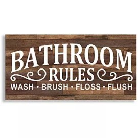 Rustic Bathroom Rules Sign / Bathroom Decor / Wood Bathroom Sign / Farm Sign