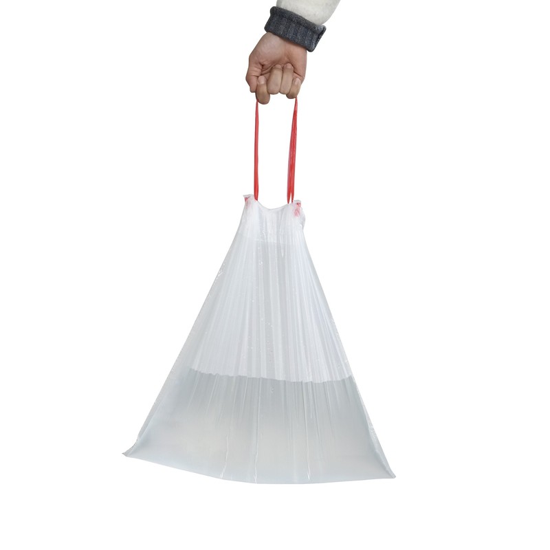 Fosly 6L Super Strong Drawstring Bin Liners, Transparent, Tear-Resistant Bin