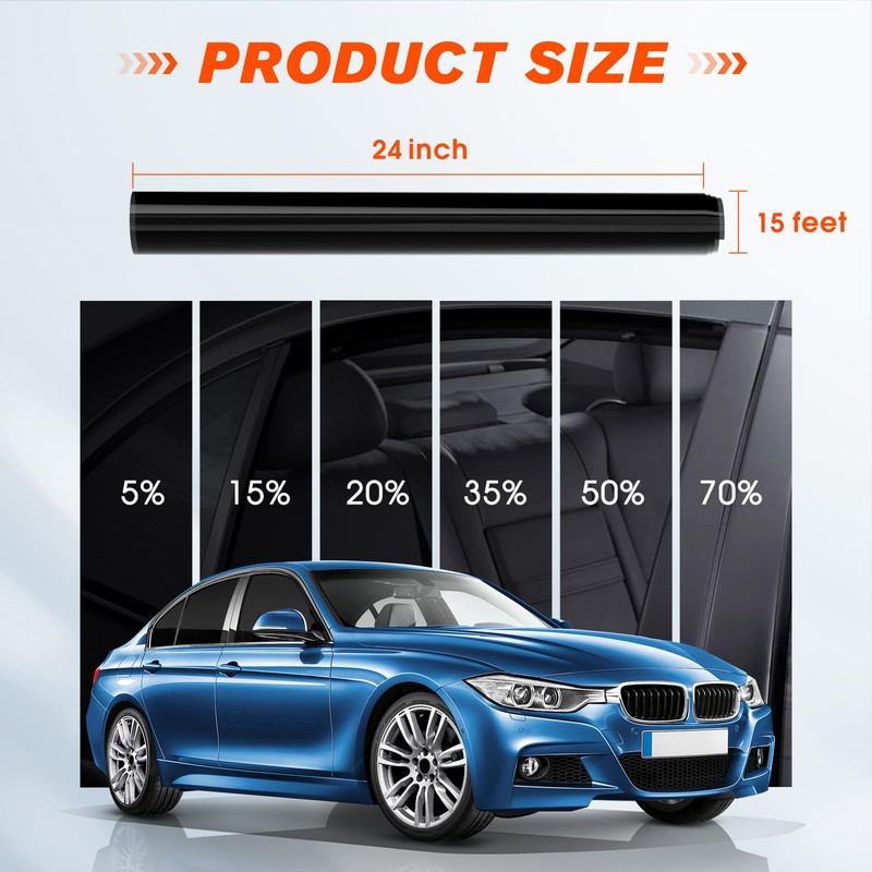 PAMAGOO 70% Percent Car Window Tint, 70% VLT Nano Ceramic