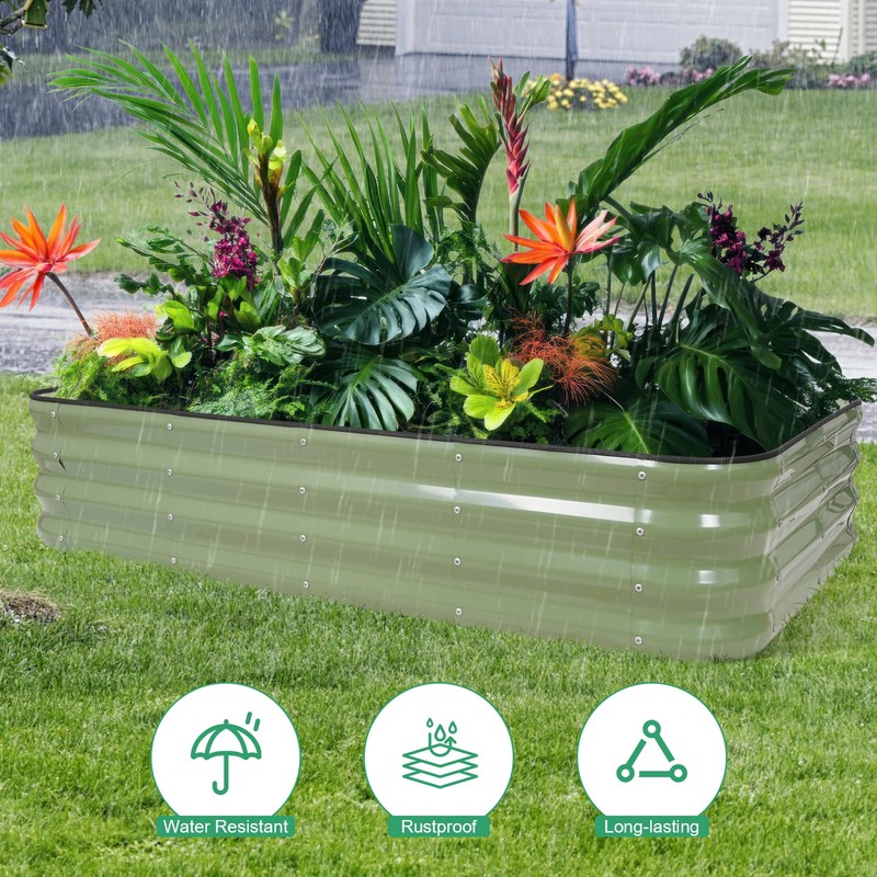 1MORE Raised Garden Bed,4 in 1 Modular Planter Raised Bed,5x3x1ft,Green-1Pk