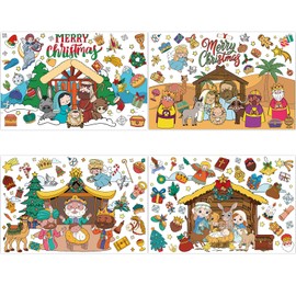 36Pcs Christmas Nativity Coloring Placemats for Kids, Xmas Nativity Scene Crafts Paper Mats Set for Christmas Party,Color Your Own Xmas Nativity Scene Mats for Nativity Party Supplies