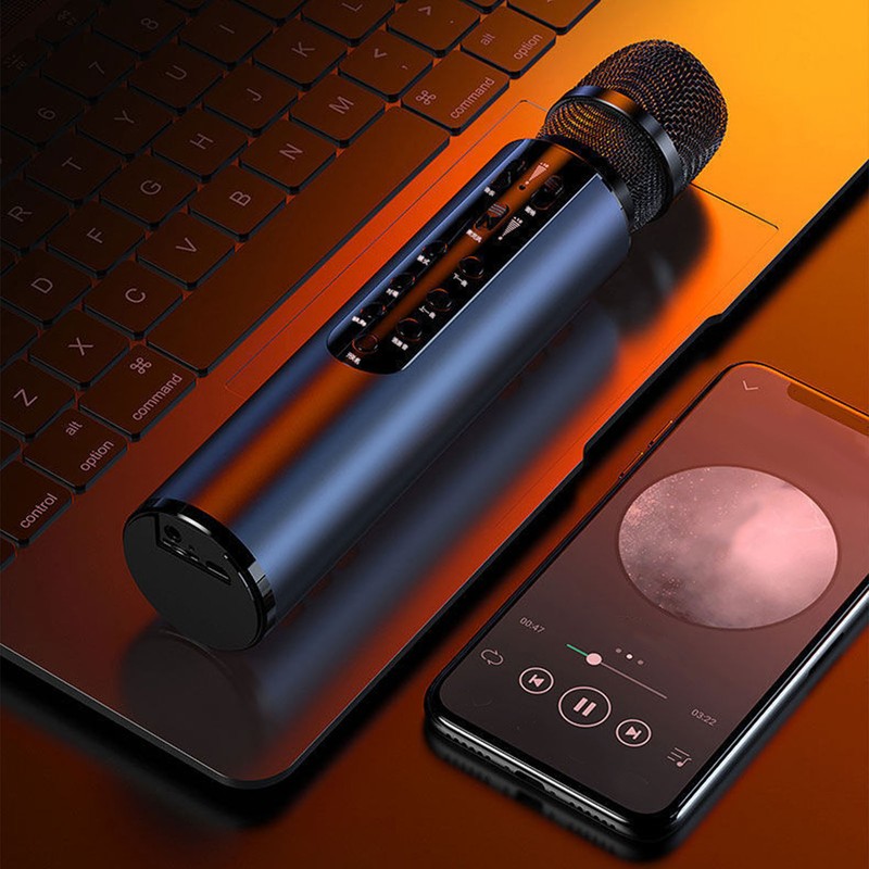 Bluetooth Karaoke Mic Dual 5W Speakers Clear Sound 2000mAh Battery