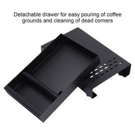 Hapivida Stainless Steel Drawer Type Coffee Knock Box with Removable Grounds Container, Non Slip Base for Home, Café, Office Use (Black)