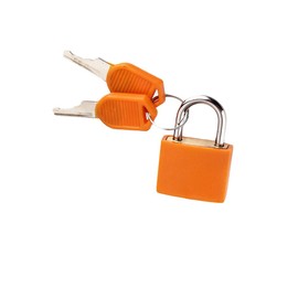 Multicolor Small Brass Padlocks Plastic Padlock with 2 Keys for Toolbox Bag Luggage Diary(Orange)