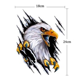 Car Sticker Decals, Car Styling 3D Cartoon Sticker Torn Eagle 3D Car Sticker Car Simulation Animal Sticker Vinyl Body Sticker, Left/Right