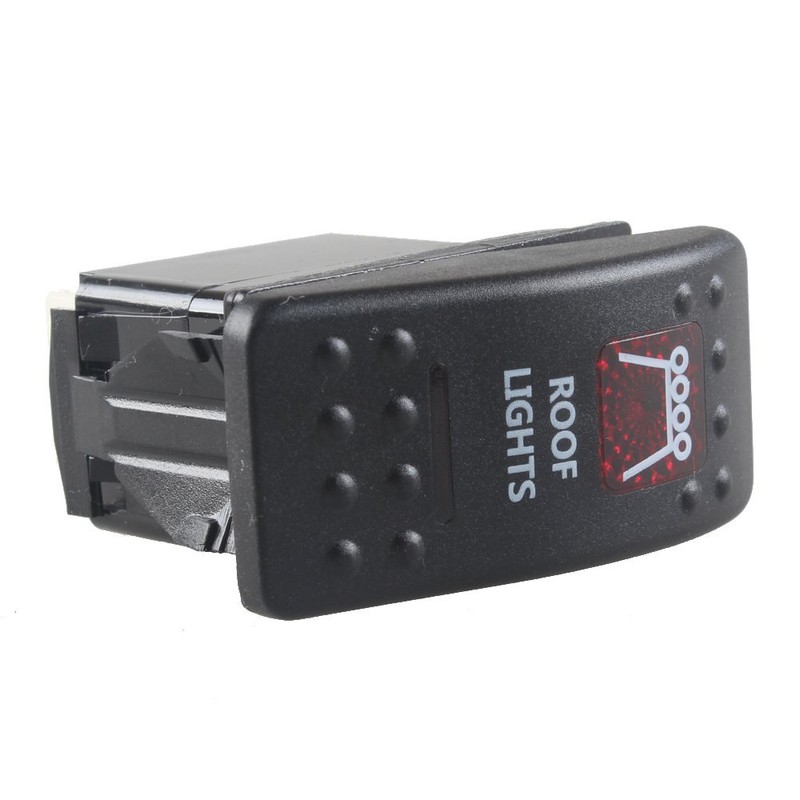 Mintice™ 12 V Car Red LED Light Illuminated Rocker Switch