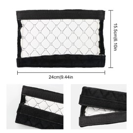 Car Seat Belt Pads, Pack of 4 Protectors, Shoulder Pads, Shoulder Pads, Seat Belt in the Car, Made of Soft Microfibre for Seat Belt in the Car for Children and Adults, Black (6 x 26 cm)