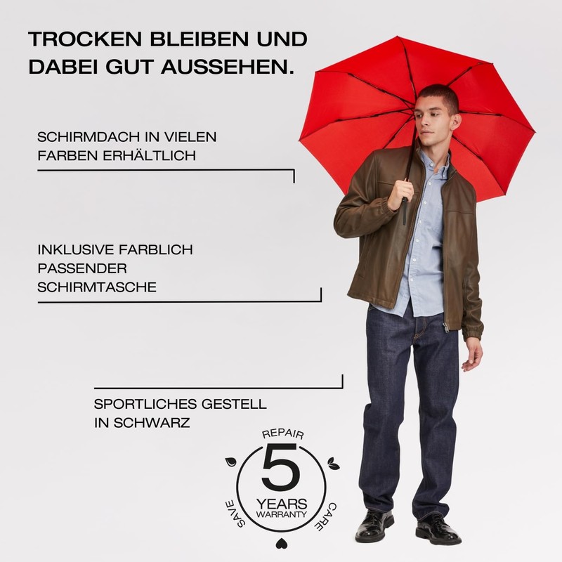 Knirps I.200 Medium Duomatic Pocket Umbrella - Exclusive Handle Design