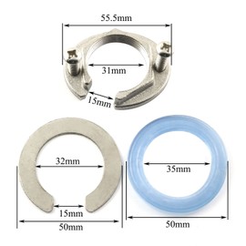 Faucet Fixing Tool Set Stainless Steel Kitchen Faucet Antiloosing Mounting Nut Kit Wash Basin Tool Set Fastening Circlip Washer Accessory (Dia 31mm)