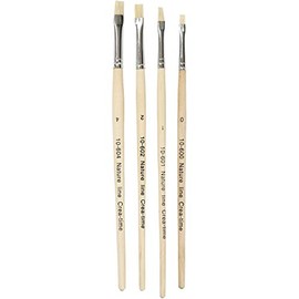Nature Line Hog Bristle Brushes, size 00-1-2-4 , Short handles., 4asstd