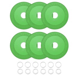 sourcing map 6 Pack Glass Cutting Disc 4 Inch for rotary tool Diamond Cutting Disc Ultra-Thin Saw Blade Wheel with 7/8" Arbor for Cutting Grinding Jade Crystal Tile Ceramic