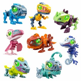 Silverlit - YCOO - Robot Dinosaur Cyber Punk to Build Surprise in His Egg - Sound Effects and Light LED - 8 Different Biopods to Collect - from 5 Years