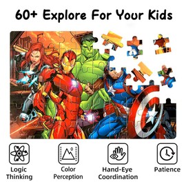 NEILDEN Puzzles for Kids 60 Piece Children Puzzles for Kids Ages 4-6 Jigsaw Puzzles for Kids Learning Educational Puzzles for Girls and Boys (U1-6AXY-6EWH)