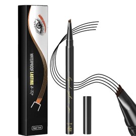 Eyebrow Pencil HOUSN Microblading Eyebrow Pencil with Four Fork Tips, Waterproof Eyebrow Pen, Liquid Make-Up Eyebrow Pencil, Long-Lasting, Natural, Smudge-proof (04# Dark Grey)