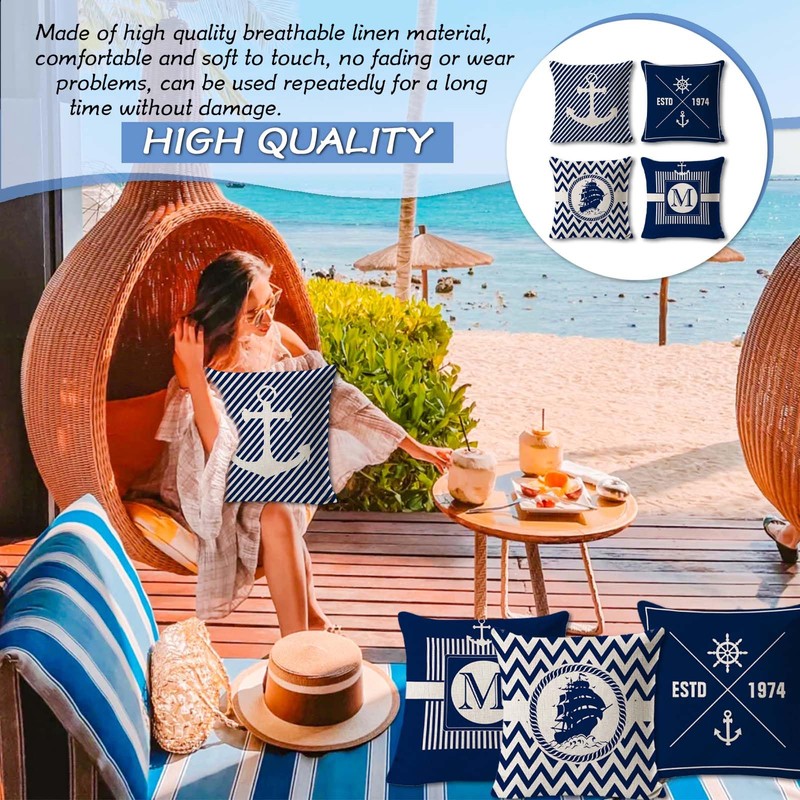 Cushion X Maritime - Set of 4 Maritime Decorative Outdoor