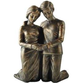 Husband & Wife Praying Couple Kneeling Statue Sculpture - Husband Wife Gifts, Couples Gift Ideas, Married Couples Gift Ideas, Soulmate Gifts, Wedding Gifts, Engagement Gift