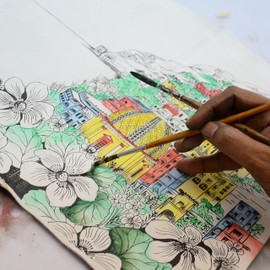 Anna by Anuschka Women's Hand Painted Genuine Leather Ladies Wallet - Amalfi Dawn